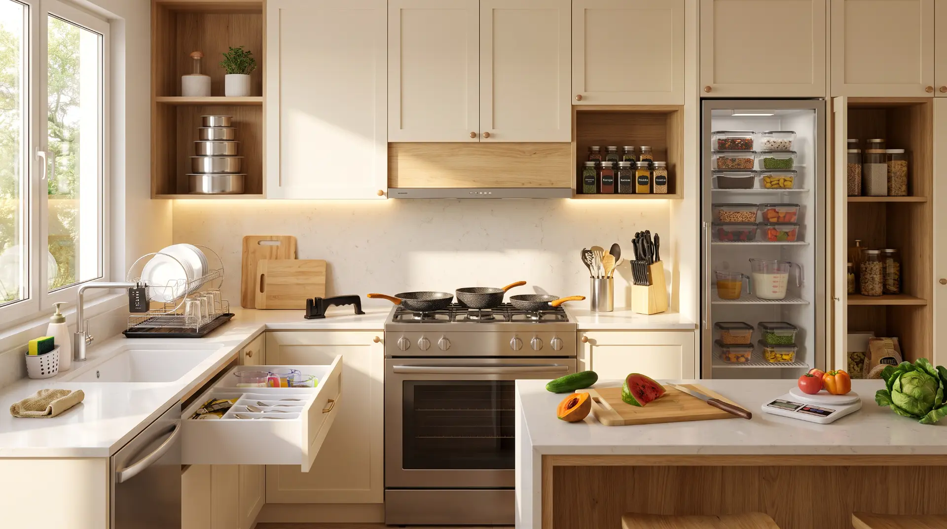 Cocina organizada con productos Good & Good
