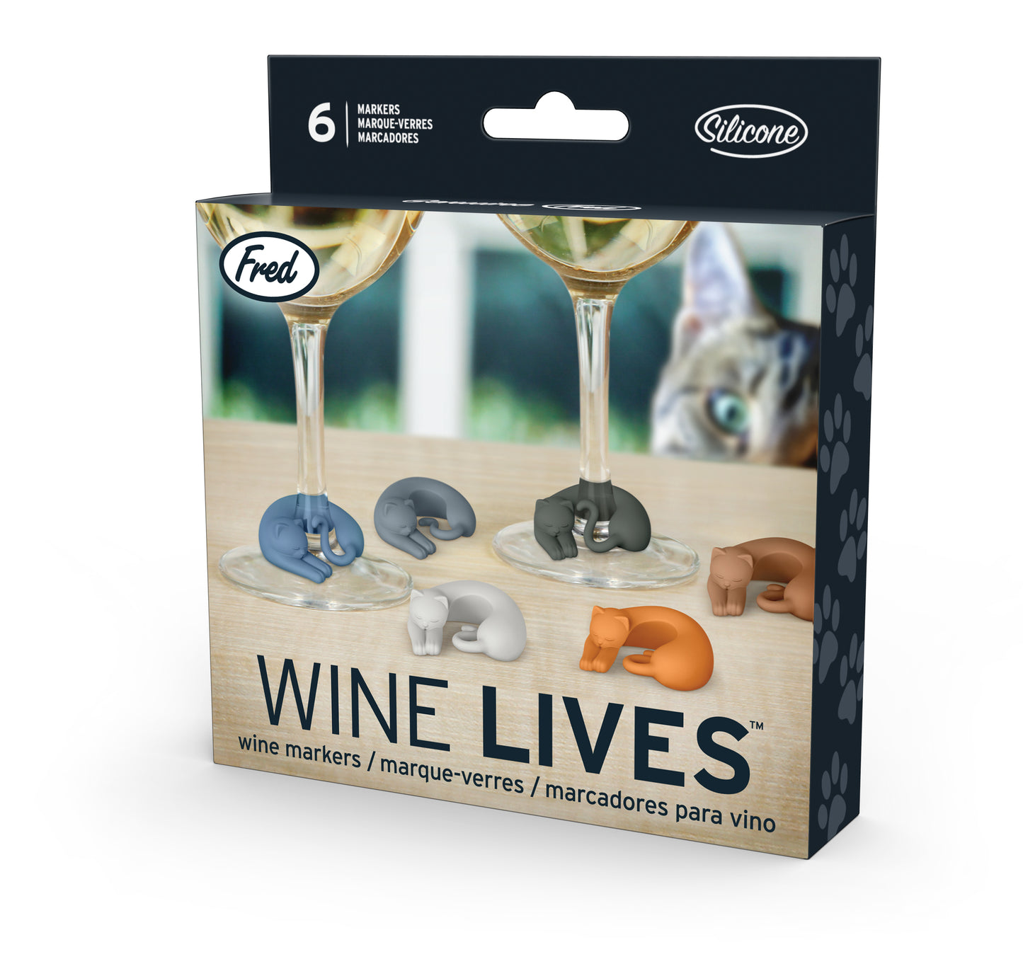 Marcadores para bebidas Wine Lives Cat 6 pzas