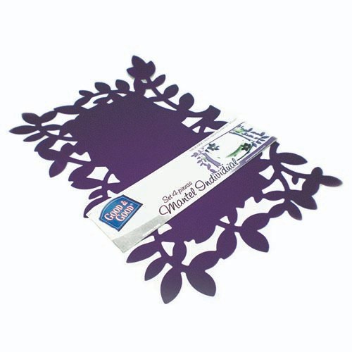 SET 4 PZAS MANTELES INDIVIDUALES MORADO